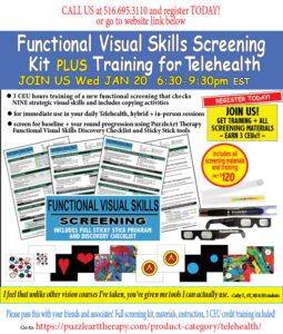 Telehealth Functional Visual Skills Discovery Checklist SCREENING KIT PLUS TRAINING 1.20.2021