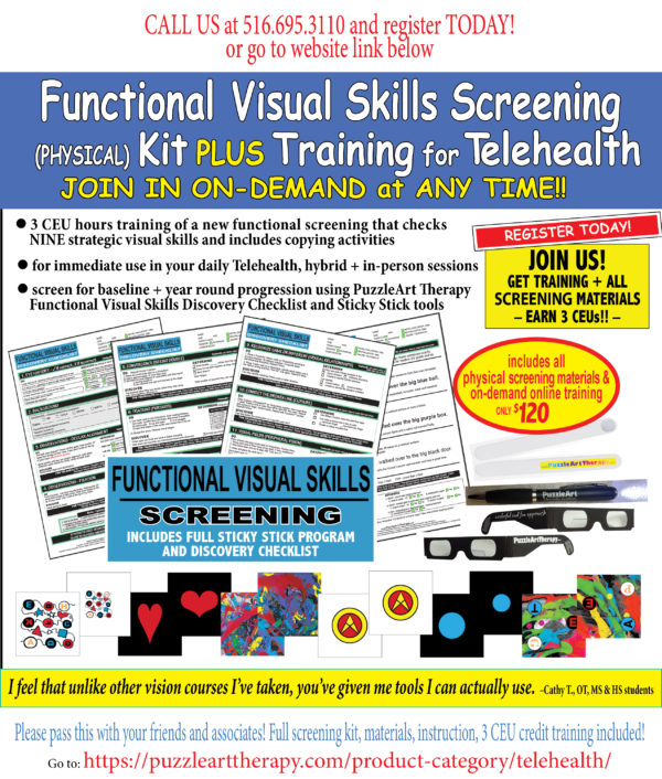 Telehealth and In-Person Functional Visual Skills SCREENING KIT PLUS TRAINING ON-DEMAND